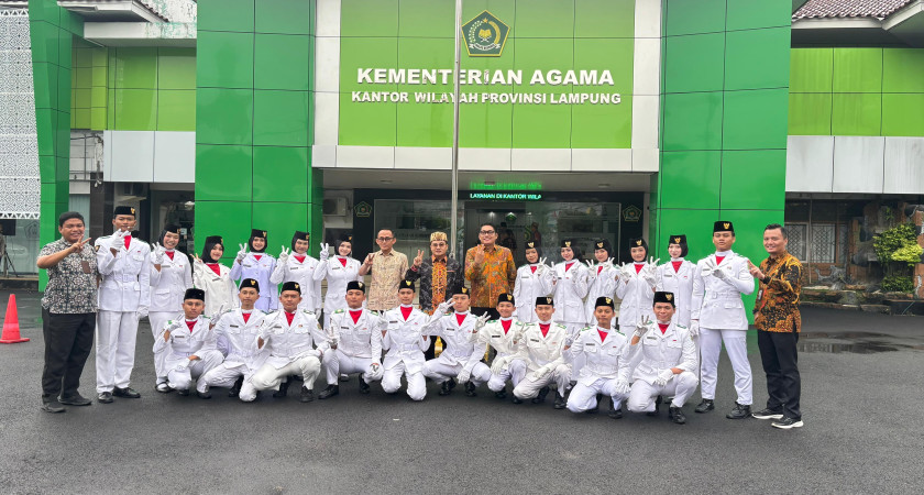 Semangat Harkitnas 2026: Paskibra MAN 2 Bandar Lampung Tampil Sempurna di Kanwil Kemenag Lampung