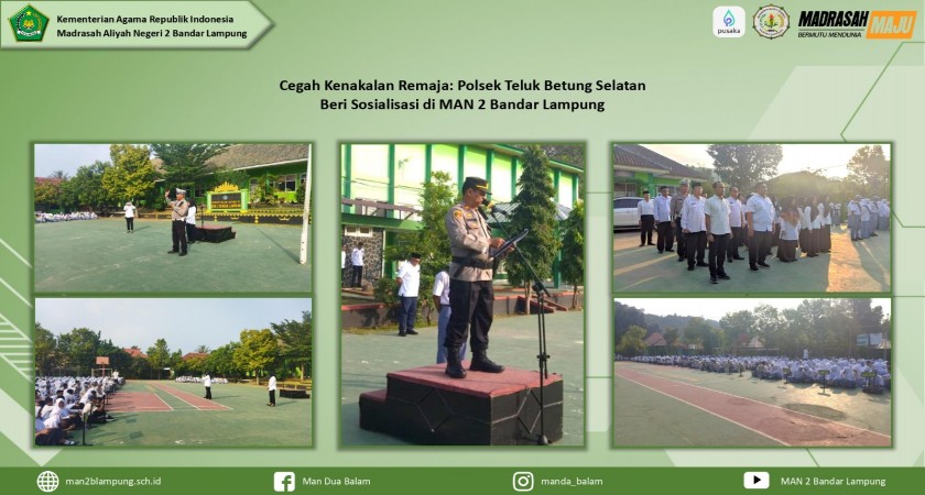 Cegah Kenakalan Remaja, Polsek Teluk Betung Selatan Ajak Peserta Didik MAN 2 Bandar Lampung menjadi Remaja yang Berkarakter Baik