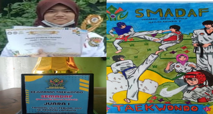 Nailah Ansariah F, Raih Juara 1 Lomba Drawing Pada SMADAF Kompetisi Taekwondo 2022 se-Provinsi Lampung